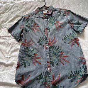 Denim & Flower Slate Blue Short-Sleeve Floral Button-Down